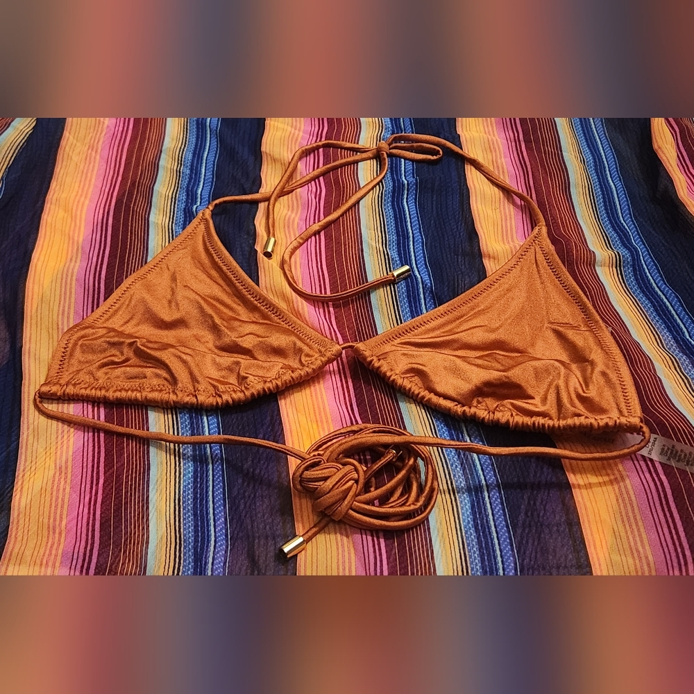 🏖3/$37 Victoria's Secret, Bronze Mix & Match Multiway Halter Bikini Top
